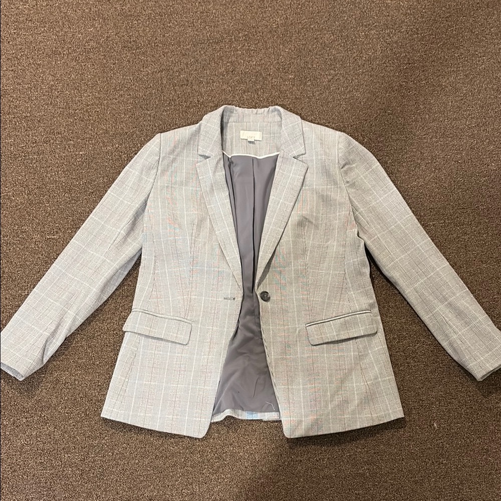 LOFT Checkered Blazer